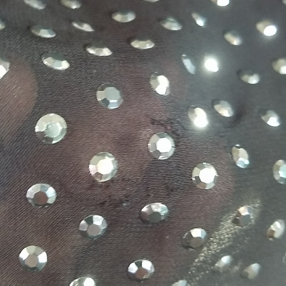 Pretty Rebellious Sheer Black Top with Bling Small - Picture 3 of 5